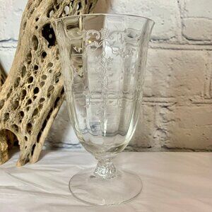 Vintage 40s FOSTORIA Etched Crystal NAVARRE Footed Juice Glass